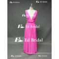 ED Bridal Open Back Fuchsia Changeable Chiffon Long Bridesmaid Dress With Strap